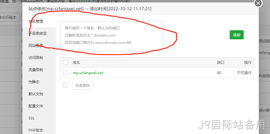 网站添加域名
